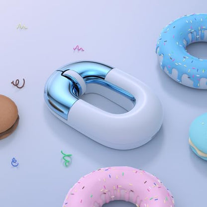 Travel Mouse Blue Wireless Mouse for Laptop. Bluetooth Silent Mouse | Rechargeable Portable Cute Donut Mice Dual Mode & 2.4G, 1200 DPI for Mac, iPad, PC - color: Blue