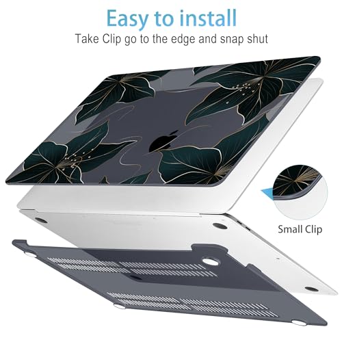 Mektron for MacBook Air 13 inch Case 2021-2018 Release A2337 M1 A2179 A1932, Plastic Hard Shell Case Only Compatible with MacBook Air 13 inch Retina Fits Touch ID, Floral C218 - color: Floral C218