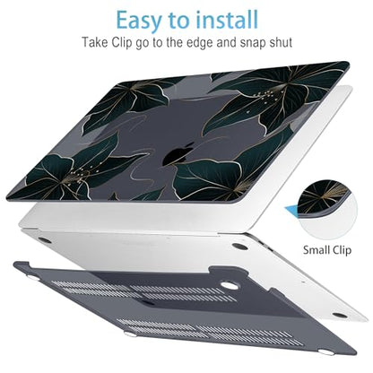 Mektron for MacBook Air 13 inch Case 2021-2018 Release A2337 M1 A2179 A1932, Plastic Hard Shell Case Only Compatible with MacBook Air 13 inch Retina Fits Touch ID, Floral C218 - color: Floral C218