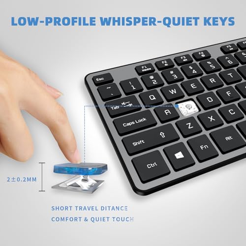 USB Wired Keyboard for Window,Comfortable Quiet Chocolate Keys, Durable Ultra-Slim Wired Computer Keyboard(QWERTY) for PC, Windows 11/10/8/7/XP/Vista KB1430 - color: grey