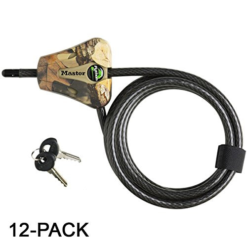 Master Lock Keyed Alike Python Trail Camera Adjustable Camouflage Cable Locks w/24 Keys, 8418KA-12 CAMO 12-Pack - size: 12 Pack
