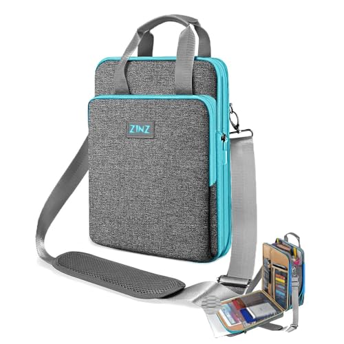 Laptop Shoulder Bag 12.3-13 inch Case Sleeve, Expandable Handbag with Valuables Compartment Compatible with MacBook Air/Pro/Neo 13", iPad 12.9"/13"/11", Shockproof,Gray-Blue edge - color: Gray-blue Edge