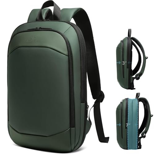 hk Business Backpack for Men, Slim Expandable Backpack for 15.6 Inch Laptop | Waterproof Travel College Backpacks, Anti-Theft Lightweight Large Work Computer Bag for Men Women-Green - color: Green, size: 15.6 Inch