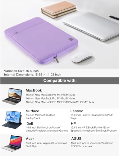DOMISO Laptop Case Laptop Sleeve Cover for 16 inch MacBook Pro M4/M3/M2/M1 Pro/Max A3403 A3186 A2991 A2780 A2485 A2141,Compatible with 15.6 inch HP Lenovo Dell XPS 16, Purple - color: Purple, size: 15.6 inch
