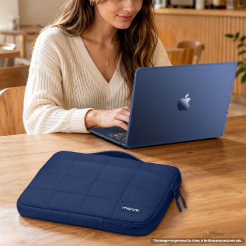MOSISO Compatible with MacBook Air 13 inch Case M5 2026 M4 M3 M2 2025-2022 | TPU Bumper Hard Shell&Puffy Sleeve Bag&Keyboard Skin&Webcam Cover&Screen Film for MacBook Air 13.6 inch Case, Midnight - color: Midnight
