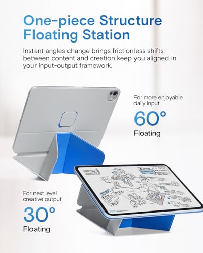 MOFT Dynamic Folio Tablet Stand for Desk Compatible with iPad Pro 13-inch (M5 2025/M4 2024), Slim Magnetic Tablet Holder Case with 20+ Viewing Angles, Cement x Sapphire - color: Cement x Sapphire, size: iPad Pro 13"(M5 2025/M4 2024)