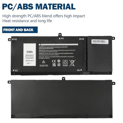 15V H5CKD Battery for Dell Inspiron 7506 7405 7306 7300 7500 | Battery Replacement for 5406 5400 5502 5501 5402 5401 5505 5300 5301 5508 5509 Latitude 3410 3510 Vostro p102f p126g 7T8CD - size: 11.22*4.96*1.06inch H5CKD