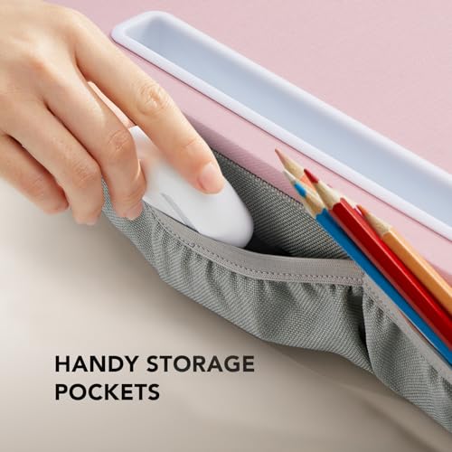 HUANUO Laptop Lap Desk - Portable Lap Desk with Pillow Cushion, Fits up to 15.6 inch Laptop, with Anti-Slip Strip & Storage Function for Home Office Students Use as Computer Laptop Stand