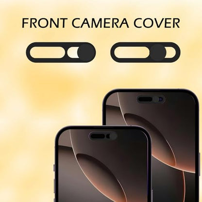 Front Camera Cover Compatible for iPhone 16/16Plus/16Pro/16Pro Max/15/15Plus/15Pro/15Pro Max/14Pro/14Pro Max,Webcam Cover Protect Privacy and Security,Not Affect Face ID, 2 Pack-Black - color: Black
