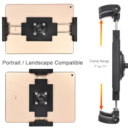 VAUBORTTI 1" Ball Tablet Holder – Screw-Mounted Tablet Mount Compatible with RAM B Size System, Adjustable iPad Holder for 7-12.9" Tablets, Car Truck Boat Dashboard
