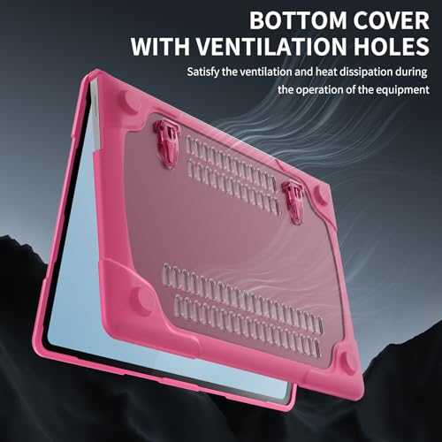 Batianda Durable Stand Case for Microsoft Surface Laptop 13.8 Inch, Pink | Ergonomic Foldable Stand, Heavy Duty Matte Hard Shell, Fits 2024-2026 Surface Laptop 7/8th Edition for Business 13.8 Inch - color: Pink