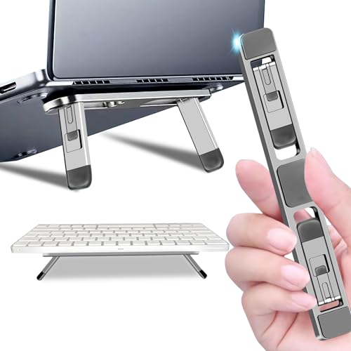 Laptop Computer Stand Keyboard for Desktop Adhesive Laptop Stand Heat Dissipation, Aluminum alloy Keyboard foot Support pad Height, Be Suitable for With 10 to 17 inch Accessories (silver) - color: silver