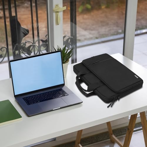 TECOOL 15.6 16 Inch Laptop Bag, 360 Protective Case Sleeve Messenger Bag | Waterproof Computer Briefcase with Shoulder Strap for 15.6 16 Inch Laptop Notebook Chromebook, MacBook Pro 16,Black - color: Black, size: 15.6-16 Inch