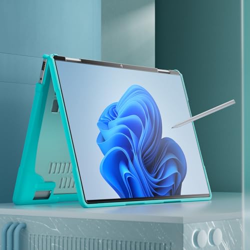 Heavy Duty Case for 14" HP Envy X360 2-in-1 2K Touch-Screen Laptop 2024 Release Shockproof Hard Shell Matte Translucent Anti-Fingerprint Protective Cover with TPU-Covered Edge (Blue) - color: Blue