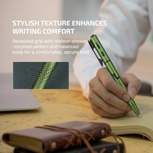 OLIGHT O'Pen 3 EDC Pen Light, 120 Lumens LED Flashlight with Green Beam, 4-in-1 Bolt Action Pen with Nib & Clip Light, USB-C Rechargeable for Writing, Presentation, Inspection and Outdoor (OD Green) - color: Green