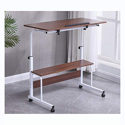 Overbed Table Wheels The Sofa Overbed Table Laptop Table Rolling Laptop Table Lap Desk For Laptop Rolling Cart Tilting Overbed Table Adjustable Laptop Stand Sofa (Black Walnut Color 80 * 40 (Black Wal - color: Black Walnut Color 60*40*87cm