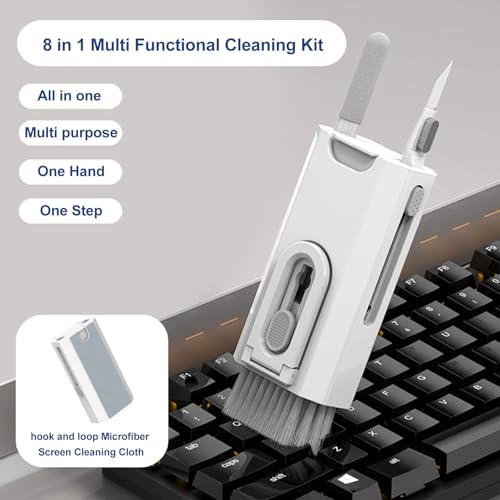 Tyenaza 8 in 1 Electronic Cleaner Kit, Multi Functional Laptop Screen Keyboard Earbuds Cleaner Kit Computer Cleaning Tool Kit