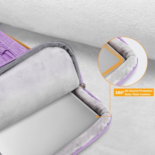 MOSISO 360 Protective Laptop Case 15 inch, 15 inch Laptop Sleeve Compatible with MacBook Air M5 M4 M3 M2 2026-2023, Dell XPS Plus, Side Open Carrying Case with 4 Zipper Pockets&Handle, Lilac - color: Lilac, size: 15 inch