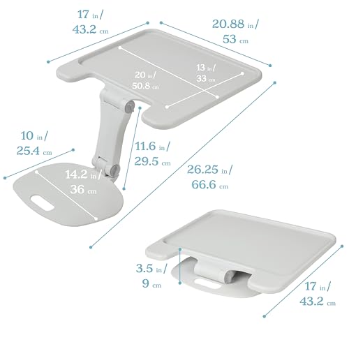 ECR4Kids The Surf Folding Portable Lap Desk, Large, Flexible Seating, Light Grey - color: Light Grey