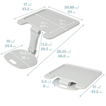 ECR4Kids The Surf Folding Portable Lap Desk, Large, Flexible Seating, Light Grey - color: Light Grey