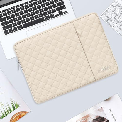 MOSISO Laptop Case 13 inch, 13 inch Laptop Sleeve, Sand | Compatible with MacBook Neo/Air 13.6/Pro 13/Pro 14, HP Dell ASUS Lenovo, Square Quilted Vertical Bag with Pocket&Small Case - color: Sand, size: 13 inch