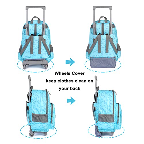 Tilami Rolling Backpack 18 inch Double Handle with Lunch Bag Wheeled Kids Backpack for Girls and Boys, Koala - color: Koala