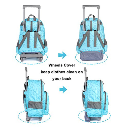 Tilami Rolling Backpack 18 inch Double Handle Wheeled Boys Girls Travel School Children Luggage Toddler Trip - color: Koala Blue