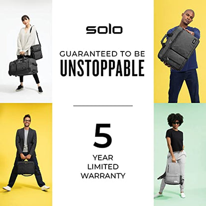 Solo New York Active Rolling Overnight Laptop Bag. Business Travel Rolling Overnighter Case for Women and Men. Fits up to 16 inch laptop - Black, 15" x 16" x 7" (TCC902-4/20)