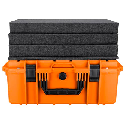 Eylar 21.6" Intact Series Carry-On Hard Camera Case, Lightweight and Durable Stacker Design with Foam (Orange) - color: Orange