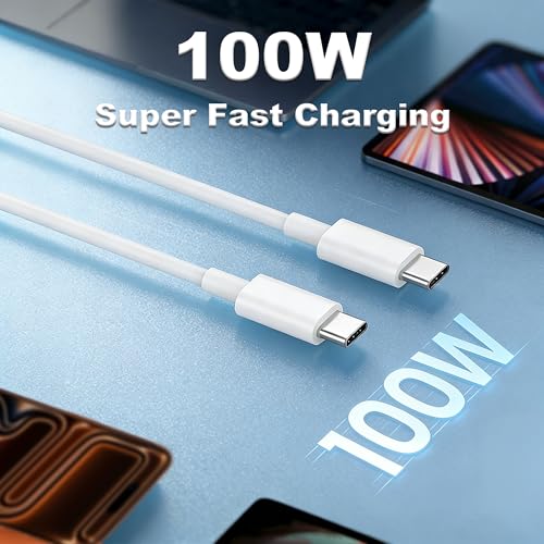 MacBook Pro Charger,2pack 2-Port and Foldable 100W USB C Charger for MacBook Air, Samsung Galaxy, iPad Pro,i phone17/16/15 and More, 6FT&10ft USB C Cable Included