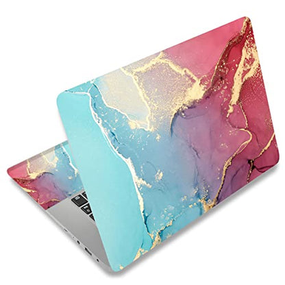 Laptop Skin Sticker Decal,13.3" 14" 15" 15.4" 15.6 inch Laptop Universal Vinyl Skin Sticker Cover,Dustproof Waterproof Reusable Art Decal Protector with Free 2 Wrist Pads (Marble 9) - color: Marble 9