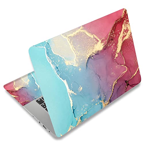 Laptop Skin Sticker Decal,13.3" 14" 15" 15.4" 15.6 inch Laptop Universal Vinyl Skin Sticker Cover,Dustproof Waterproof Reusable Art Decal Protector with Free 2 Wrist Pads (Marble 9) - color: Marble 9