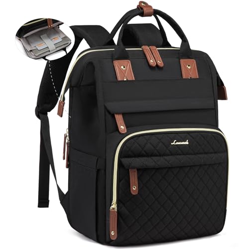 LOVEVOOK Laptop Backpack for Women, 15.6'' Waterproof Nurse Bag Teacher Work Backpack Purse for Women, Travel Computer Backpack for College Office Business Ladies - color: Black, size: 15.6 inch
