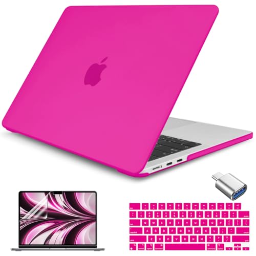 Teryeefi Matte Case for MacBook Air 13 M5 M4 M3 M2 Model A3449 A3240 A3113 A2681 (2026 2025 2024 2023 Release), Protective Plastic Hard Shell Cover & Keyboard Cover for MacBook Air 13 13.6 inch, Rose - color: Matte Rose