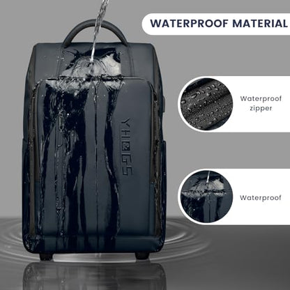 Rolling Backpack Waterproof Commuter Backpack with Wheels for Business, Laptop Compartment for 15.6-Inch Laptop, Wheeled Carry-On Bag for Adults - color: Deep Blue