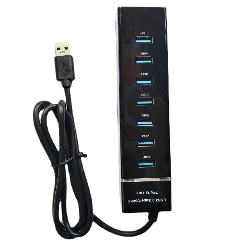 USB 3.0 Hub, 7-Port USB Data Hub Splitter for Laptop, PC, MacBook, Mac Pro, Mac Mini, More USB Devices-4FT(1x 3.0 Port+6X 2.0 Ports)