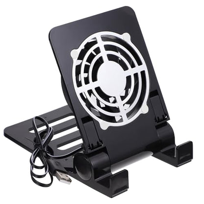 Abaodam Laptop Stand with Cooling Fan Cell Phone Stand with Cooler Stable Cooling Holder with Quiet Fan Computer Blower Cellphone Cooler Holder Game Machine Radiator USB Foldable