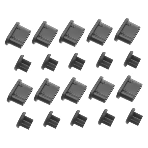 10 Pairs Black Silicone Dustproof Protective Plugs for Type-c Headphone Jack and Charging Port, Easy to Install and Remove, Compatible with Phones and Pcs