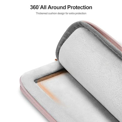 MOSISO 360 Protective Laptop Case, 13-13.3 inch Laptop Sleeve, Pink | Compatible with MacBook Neo/Air 13.6/Pro 13/Pro 14, HP Dell ASUS, Rectangle Quilted Bag with Handle&Pocket&Small Case - color: Pink, size: 13.3 inch