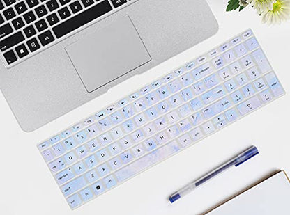 Keyboard Protector Skin Cover Compatible HP Pavilion 15.6" Series/HP 15.6" Touchscreen Laptop 15-BS020WM/HP Pavilion x360 15.6" Series/HP Envy x360 15.6 Series/HP Pavilion 17.3 Series(Marble) - color: Marble