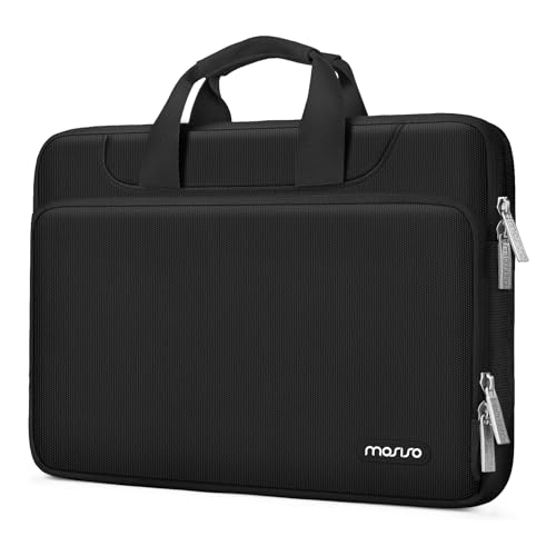 MOSISO 360 Protective Laptop Case 16 inch, 15-15.6 inch Laptop Sleeve Compatible with MacBook Pro 16 M5 M4 M3 M2 M1, HP Acer Dell Lenovo ASUS, Computer Bag with Front Raised Pocket & Belt, Black - size: 16 inch
