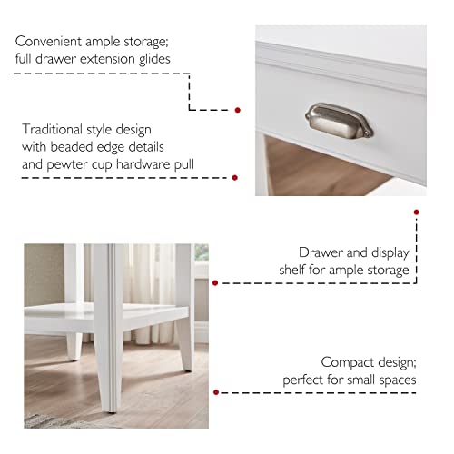 Leick Home Laurent End Table, 24", White - color: White