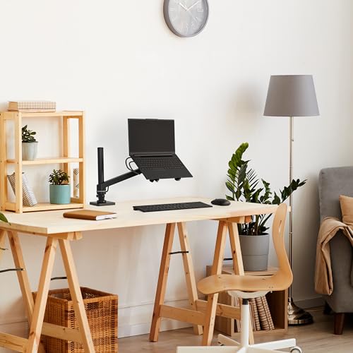 Ergotron – NX Single Laptop Arm, VESA Notebook Tray Desk Mount – for Laptops Up to 17.3 Inches, 0 to 12 lbs – Matte Black - color: Matte Black