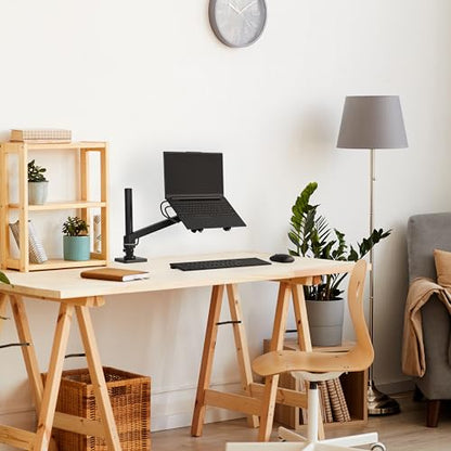 Ergotron – NX Single Laptop Arm, VESA Notebook Tray Desk Mount – for Laptops Up to 17.3 Inches, 0 to 12 lbs – Matte Black - color: Matte Black