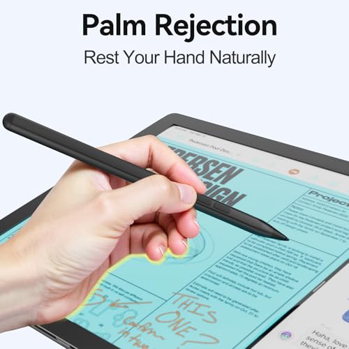 Stylus Pen for Microsoft Surface Pen 4096 Pressure Magnetic/Black | Palm Rejection, Tilt, USB-C Charge, MPP 2.0 Stylus Compatible with Surface Pro 9/8/X/7/7+/6/5/4/3, Go 3/2/1, Book 1/2/3 - color: Black