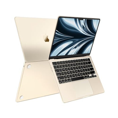 AKIT Compatible with 2026 2025-2022 MacBook Air 13 inch Case, [100% Official Color] Sturdy Mac Air 13.6" M5 M4 M3 M2 A3449 A3240 A3113 A2681 Hard Shell + Keyboard & Screen Cover, Starlight Clear - color: Official Starlight