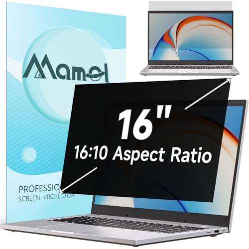Nano Laptop Privacy Screen 16 Inch 16:10, No Glue Computer Monitor Privacy Shield, Matte Anti Glare Blue Light Filter Compatible with Lenovo Hp Dell Acer Asus Thinkpad Envy Xps - size: Laptop 16 Inch (16:10 Aspect)