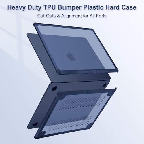 MOSISO Compatible with MacBook Air 15 inch Case M5 2026 M4 M3 M2 2025-2023 | A3448 A3241 A3114 A2941,Anti-Cracking,Heavy Duty Shock-Absorbing Hard Shell Case with TPU Bumper&Keyboard Cover, Midnight - color: Midnight
