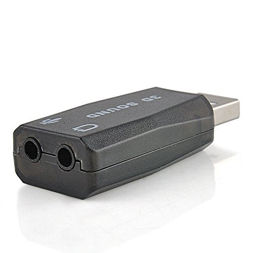 VizGiz 3 Pack USB Sound Card Adapter 5.1 Channel 3D External USB to 3.5MM 1/8 Audio Jack Stereo Headset Mic Microphone Headphone Earphone Plug and Play for Raspberry Pi Windows Mac Linux PC Computer