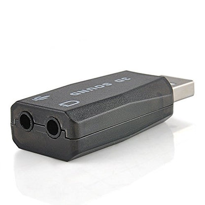 VizGiz 3 Pack USB Sound Card Adapter 5.1 Channel 3D External USB to 3.5MM 1/8 Audio Jack Stereo Headset Mic Microphone Headphone Earphone Plug and Play for Raspberry Pi Windows Mac Linux PC Computer